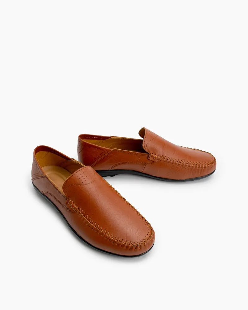 Men's Premium Genuine Leather Slip On Driving Loafers Ladies Loafers Shoes