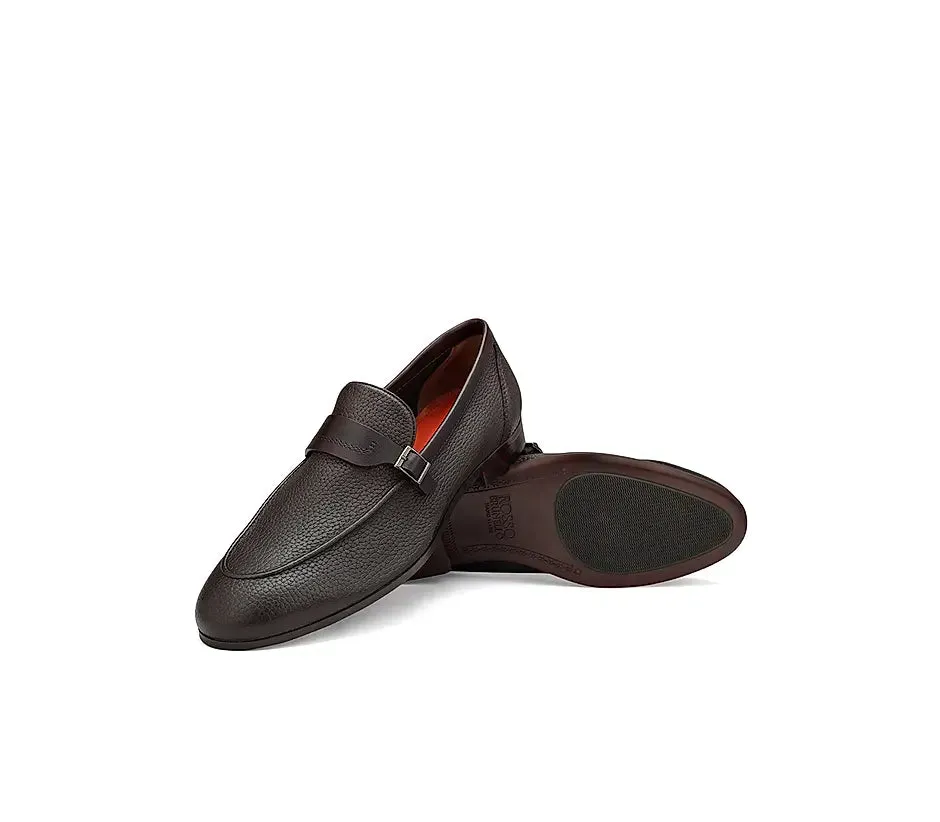 Coffee Loafers With Panel On Top Velvet Tuxedo Loafers