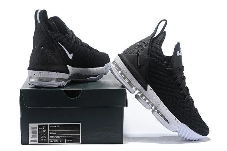 Amplifoam Asics Shoes Nike Lebron XV 16 EP Black White Men Shoes Sale Size US7,8,8.5,9,10,11,12