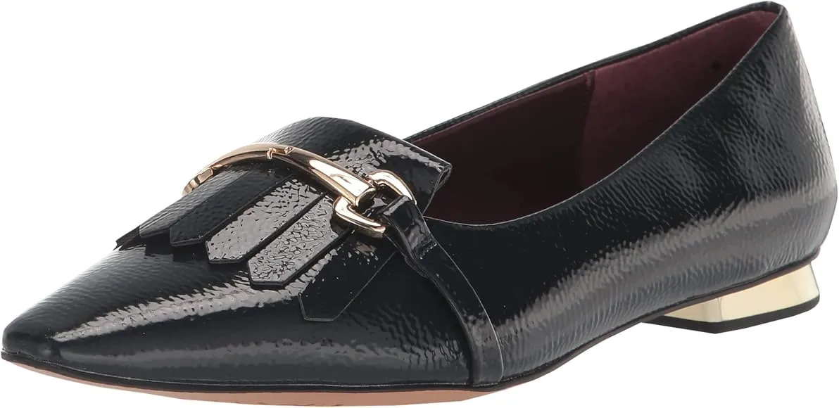 Loafers Boywithuke Rina Black Glazed Leather Franco Sarto Flats