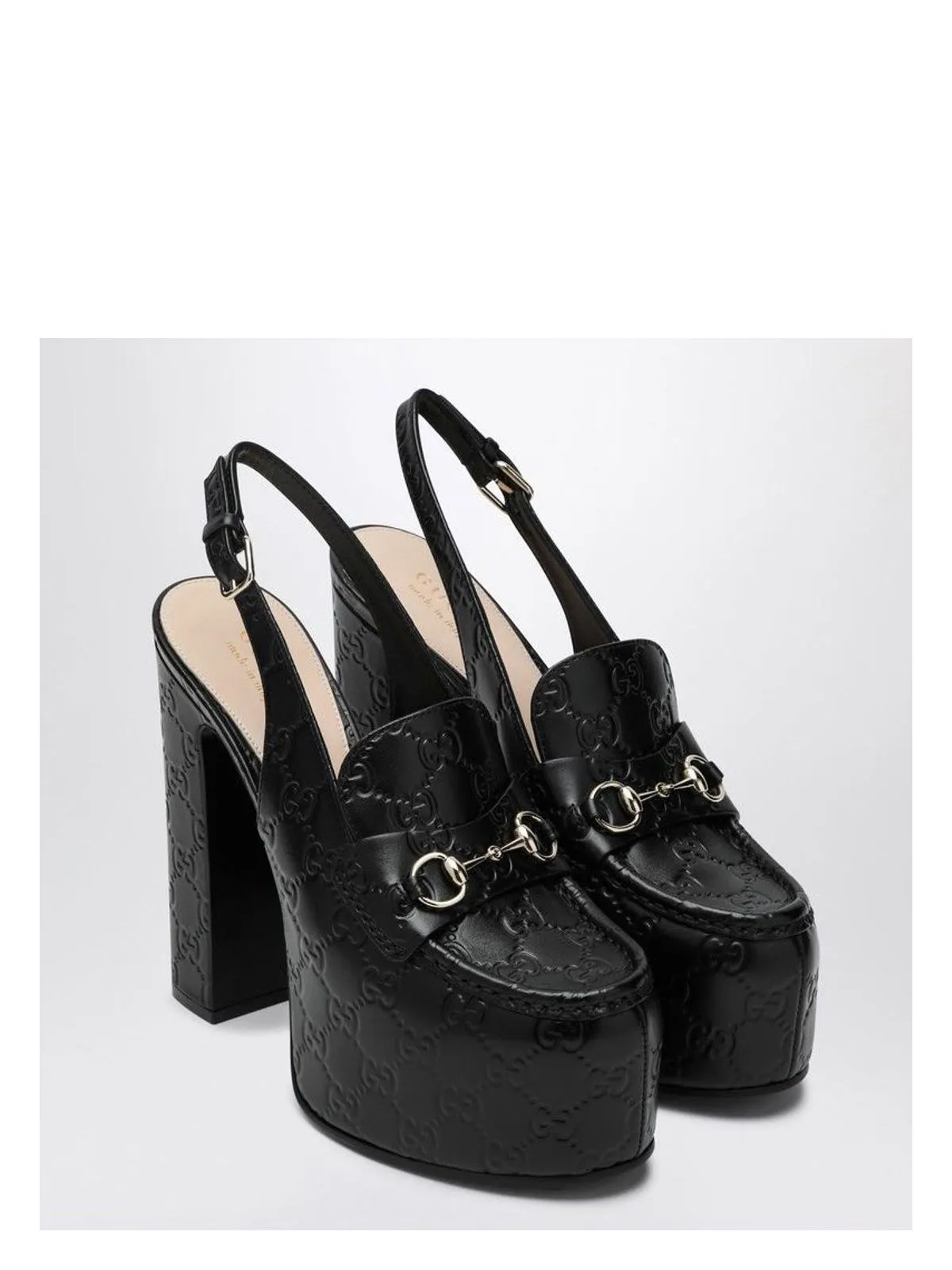 BLACK LOAFER SLINGBACK WITH PLATFORM Zagreb Leather Loafers