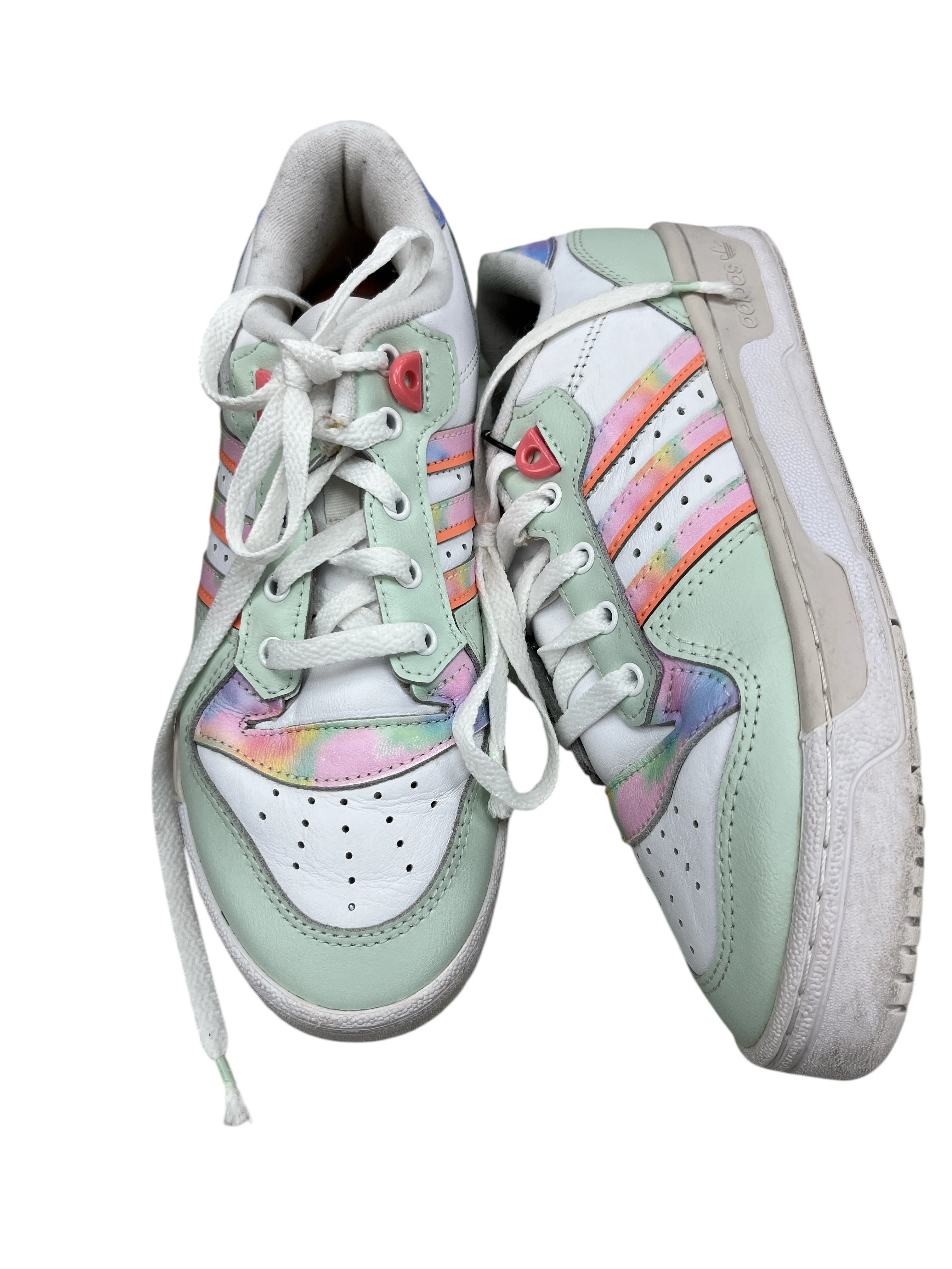 Shoes Sneakers By Adidas In Green & Purple, Size: 7 Adidas Shoes Size 2