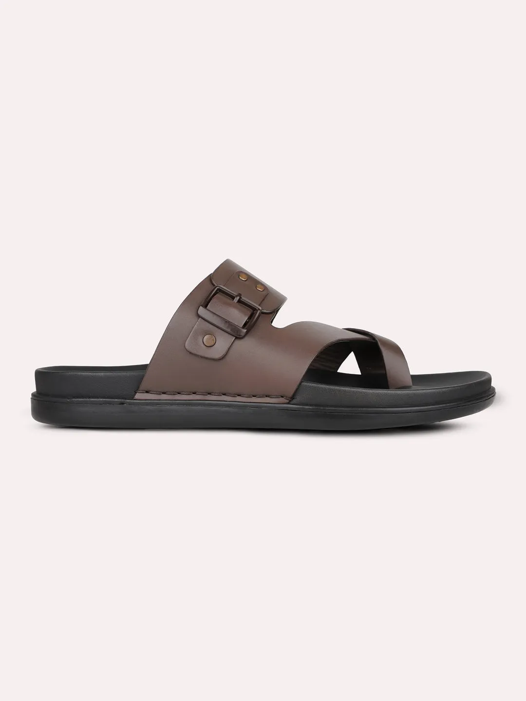 Sandals And Swords 2 Mens Brown Solid Round Toe Casual Sandals