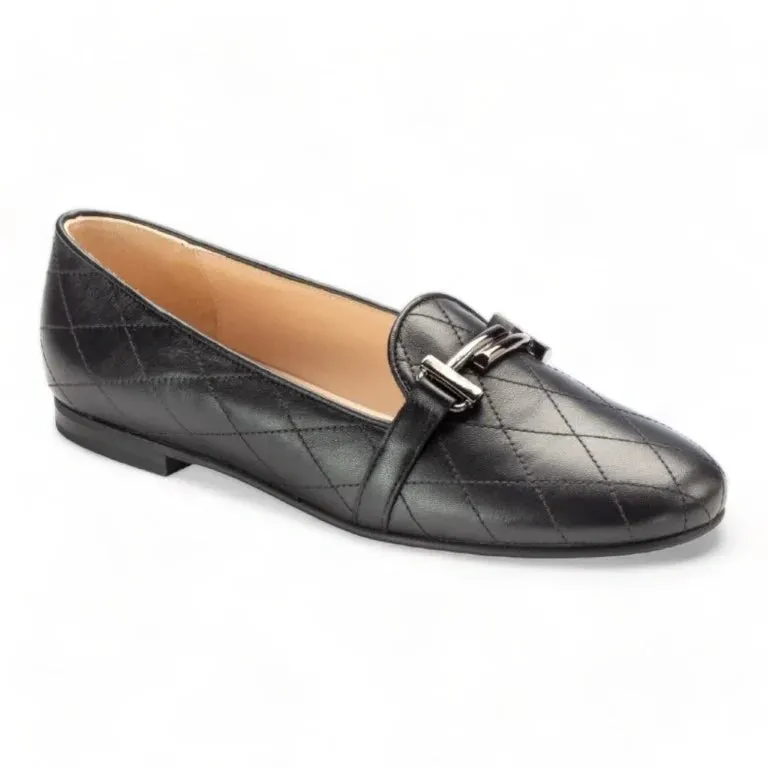 1633 - Black Soft Leather Smoking Loafer for Girl/Teen/Women by London Kids Different Types Of Loafers