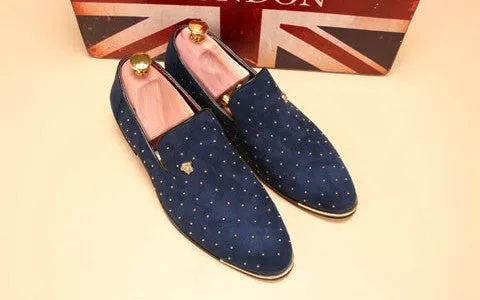 Wedge Loafers Shoes silver gold spike men loafers shoes luxury brand trendy flat footwear studded male patent leather oxford shoes for men