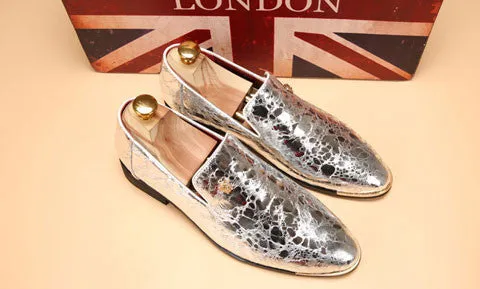 silver gold spike men loafers shoes luxury brand trendy flat footwear studded male patent leather oxford shoes for men Esprit Loafers