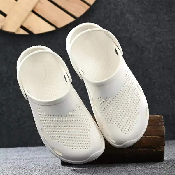 Bersache Extra Soft Classic Casual with  Regular wear with Ultra Soft & Flexibility Technology Clogs for Men's & Boy's- 6010- White Gumbies Slippers