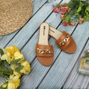 Handbag Flat Shoes Chain Style Casual Slipper for Women.