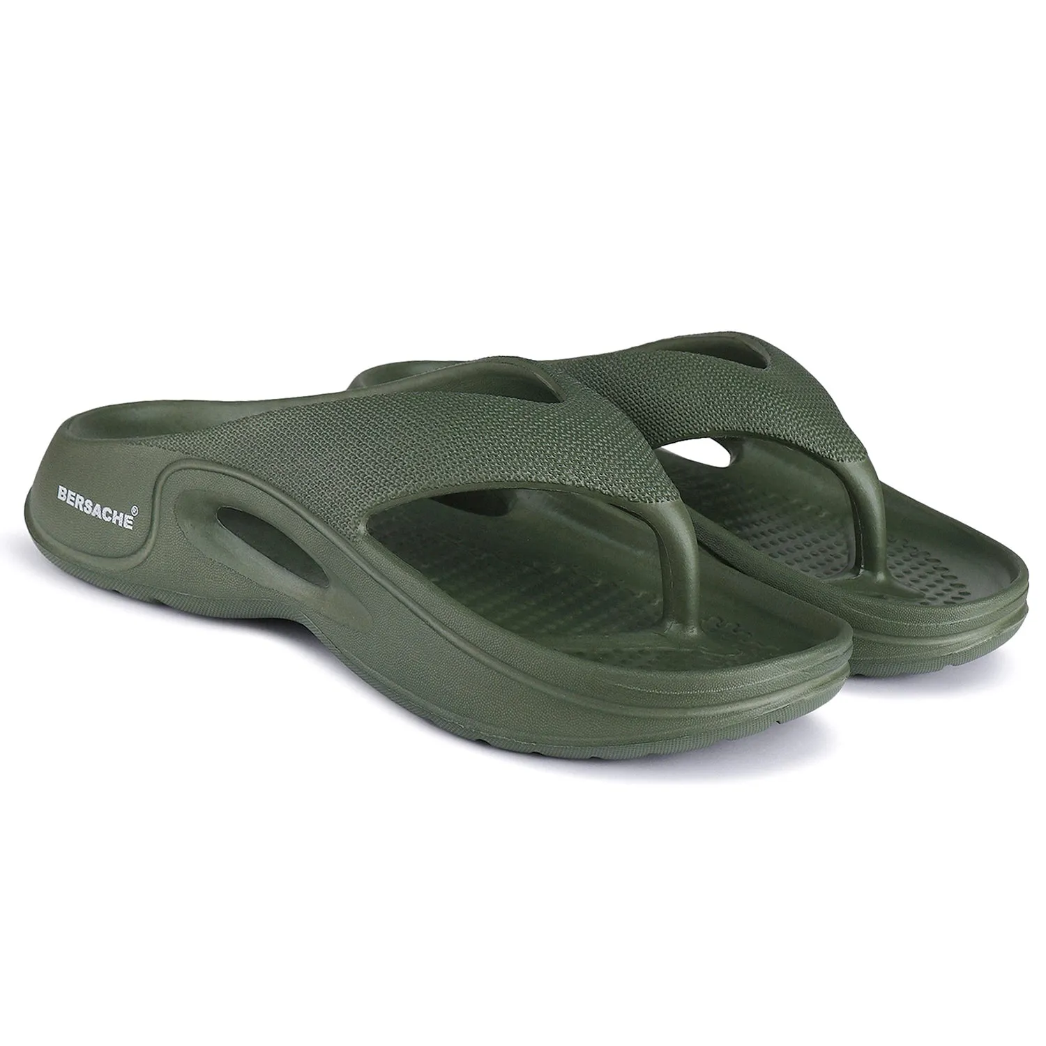 Bersache Extra Soft Classic Casual with  Regular wear with Ultra Soft & Flexibility Technology Clogs for Men's & Boy's 6065-Green Academy Slippers