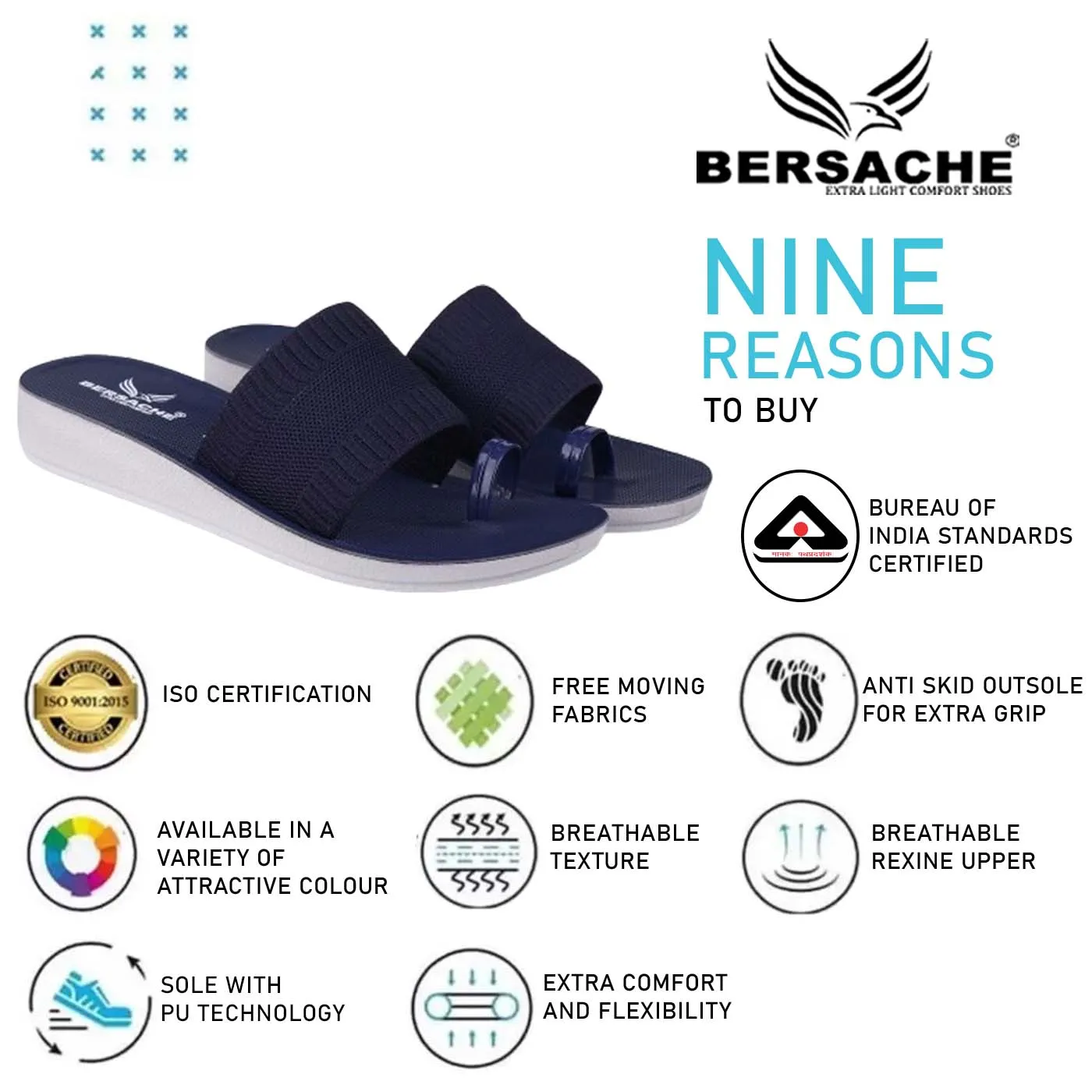 Unisex Slippers Bersache Extra Soft Classic Casual with  Regular wear with Ultra Soft & Flexibility Technology Flip Flop For Women's/Girl's-(6153-Navy)