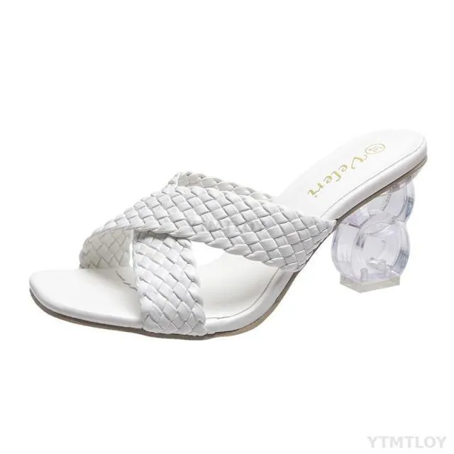 Slippers Women Cross Strap Summer Slides Shoes Ladies Mules Square Toe Indoor Ytmtloy House Zapatillas Casa Mujer Brown Platform Slippers