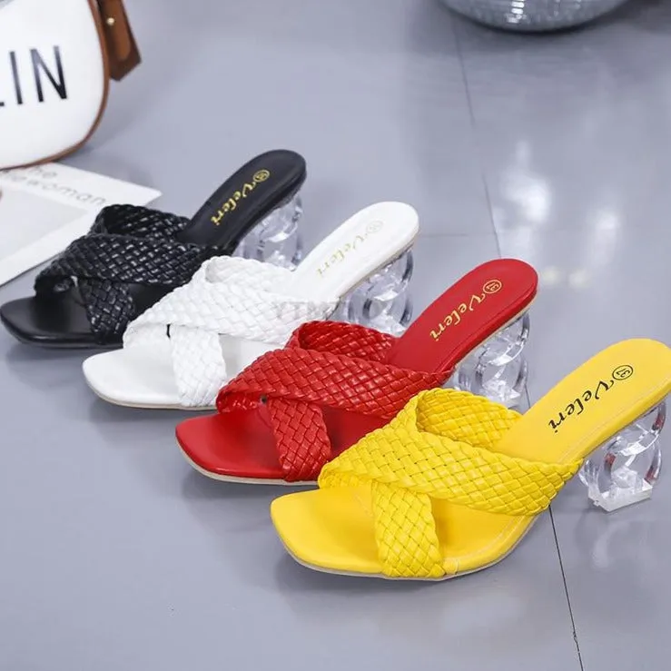 Money Slides Slippers Women Cross Strap Summer Slides Shoes Ladies Mules Square Toe Indoor Ytmtloy House Zapatillas Casa Mujer