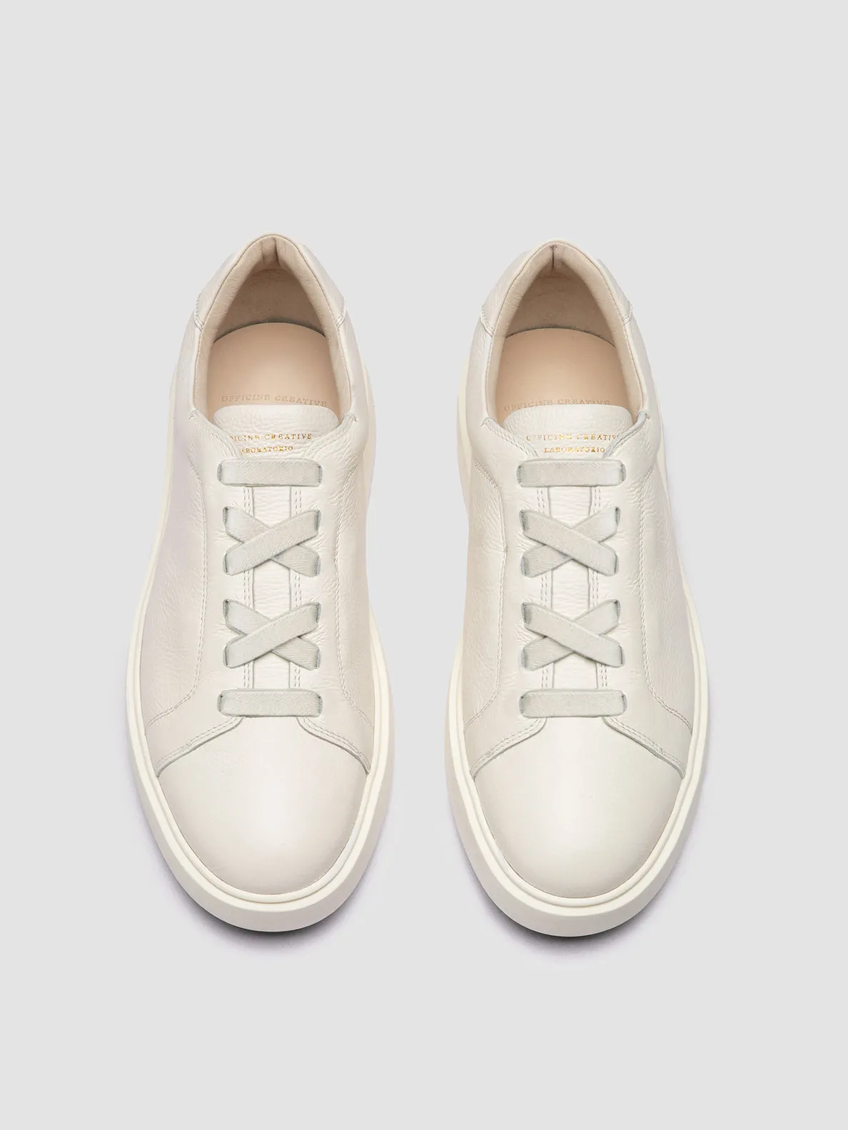 Sneakers Under 100 SLOUCH 001 - White Leather Low Top Sneakers