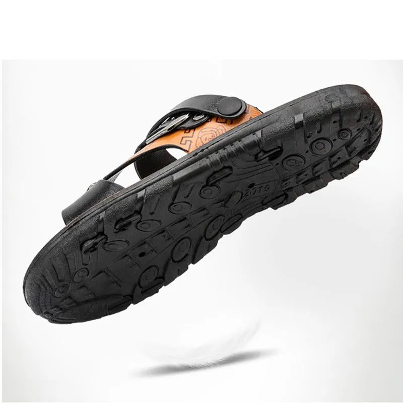 Summer Beach Casual Men's Slide Sandals Lace Up Sandals Heels