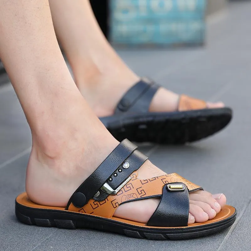 Ho Chi Minh Sandals Vietnam Summer Beach Casual Men's Slide Sandals