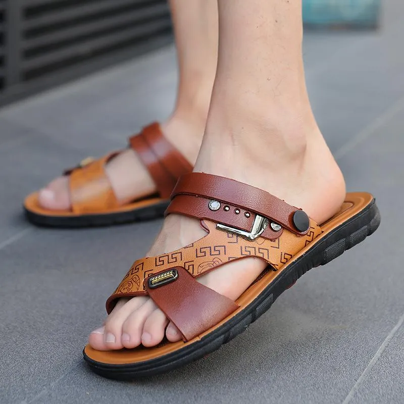 Summer Beach Casual Men's Slide Sandals Huaraches Mexican Sandals