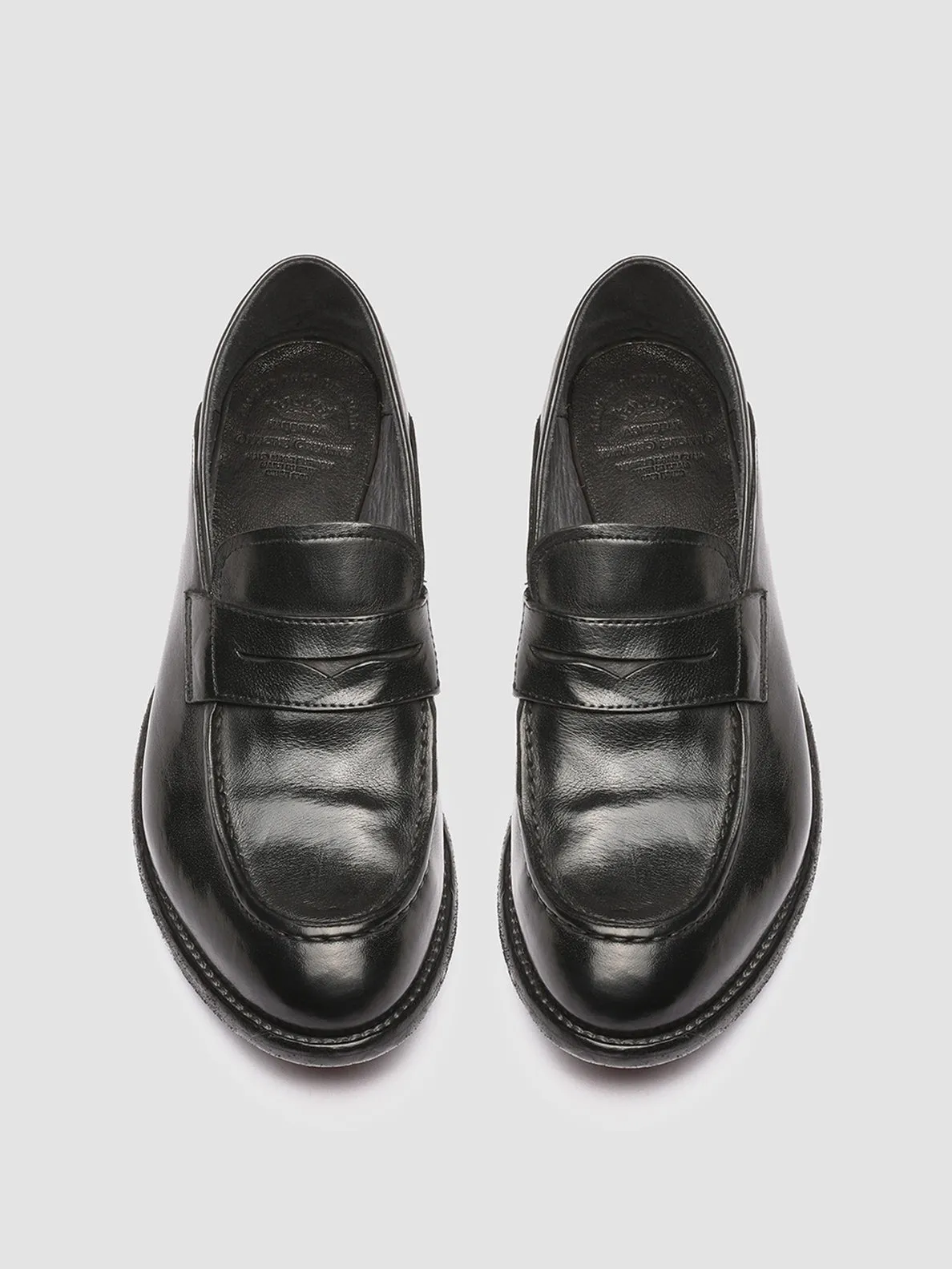 90's Loafers LEXIKON 140 - Black Leather Penny Loafers
