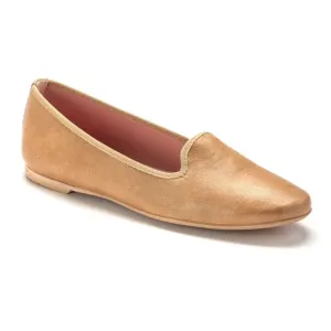 Twisted X Loafers Smoks - Beige Soft Leather Smoking Loafer for Teen/Women by Pretty Ballerinas