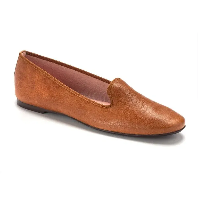 Loafers Boywithuke Smoks - Tan Soft Leather Smoking Loafer for Teen/Women by Pretty Ballerinas