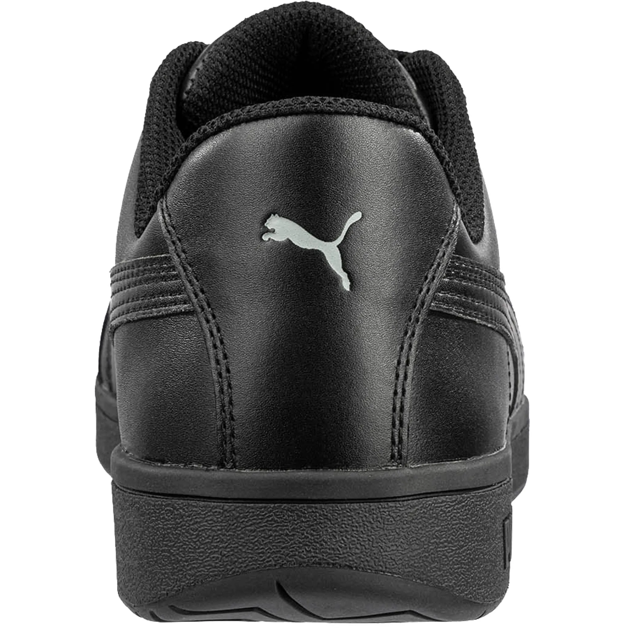 Puma Women's 640105 Iconic Leather Low Composite Safety Toe Metal Free Black Work Shoes Puma Stretch Shoes