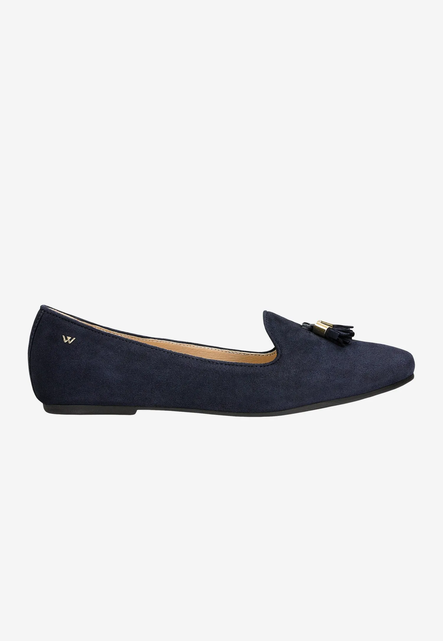 Leather Sole Oxfords Wojas Dark Blue Velour Leather Loafers with Decorative Tassels | 4500167