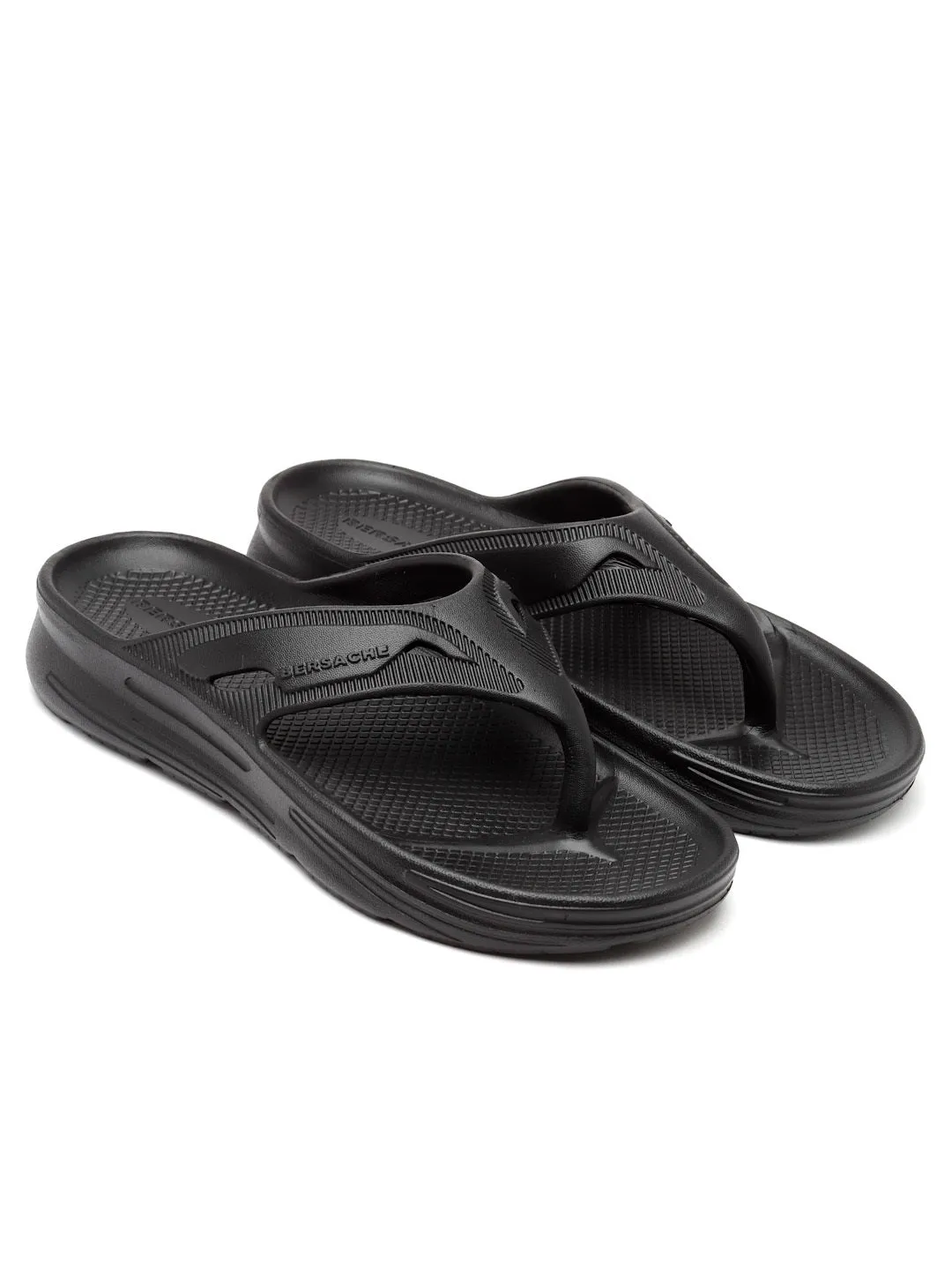 Bersache Extra Soft Classic Casual with  Regular wear with Ultra Soft & Flexibility Technology Flip Flop for Men's & Boy's (6119-Black) Stewie Slippers