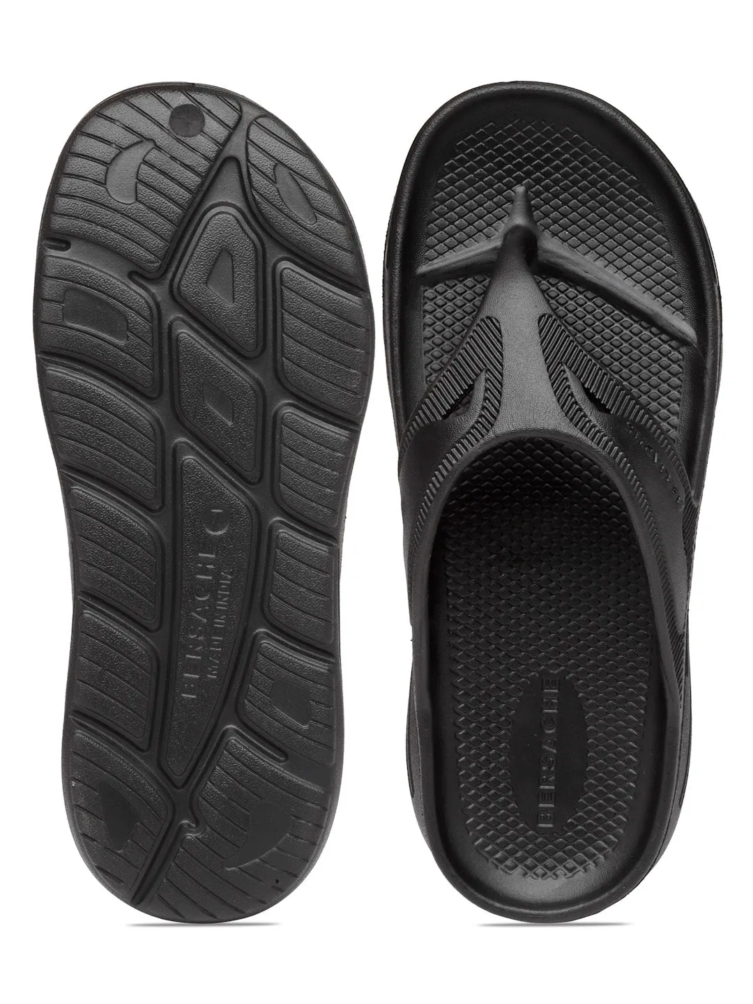 Leopard Slide Bersache Extra Soft Classic Casual with  Regular wear with Ultra Soft & Flexibility Technology Flip Flop for Men's & Boy's (6119-Black)
