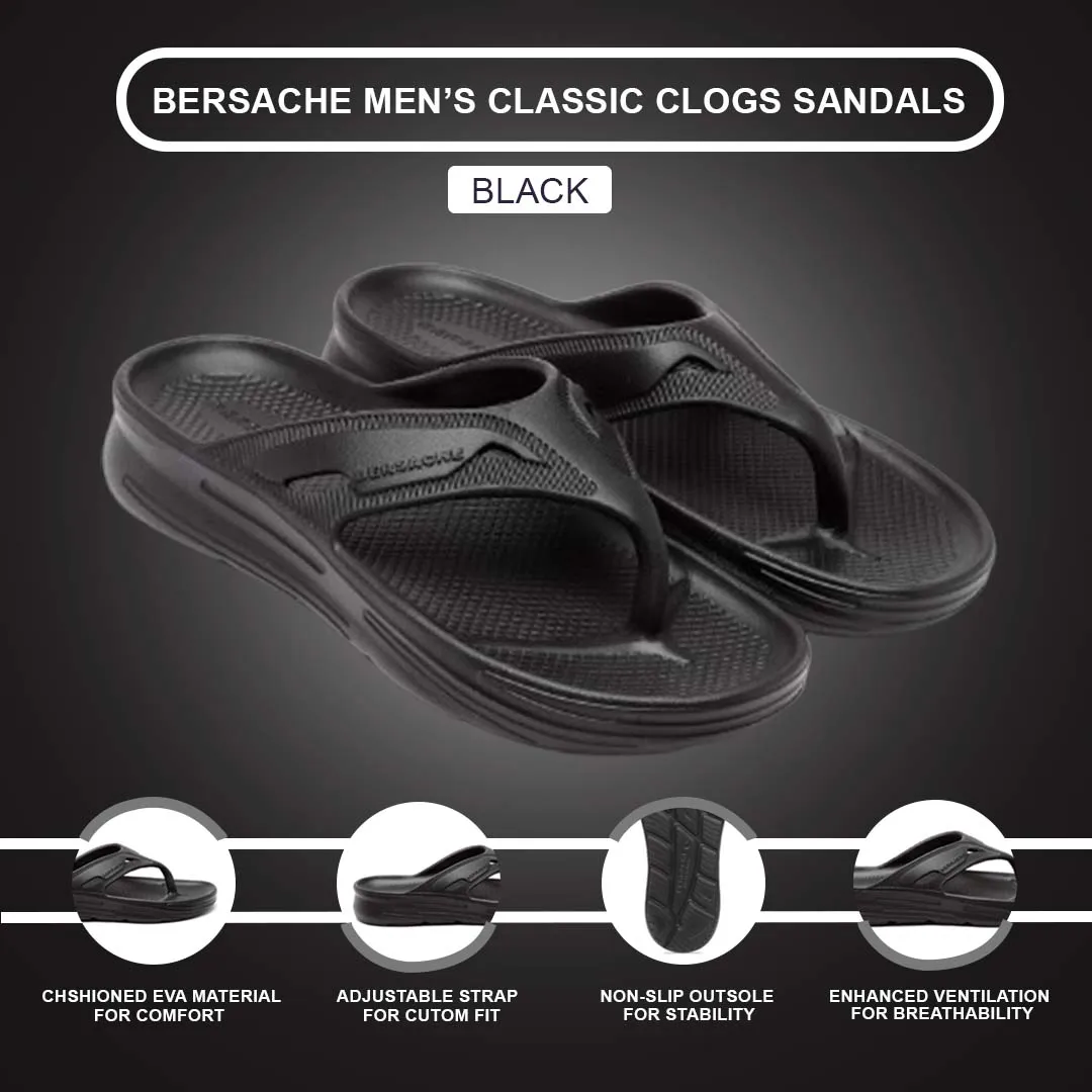 Mop Slitters Bersache Extra Soft Classic Casual with  Regular wear with Ultra Soft & Flexibility Technology Flip Flop for Men's & Boy's (6119-Black)