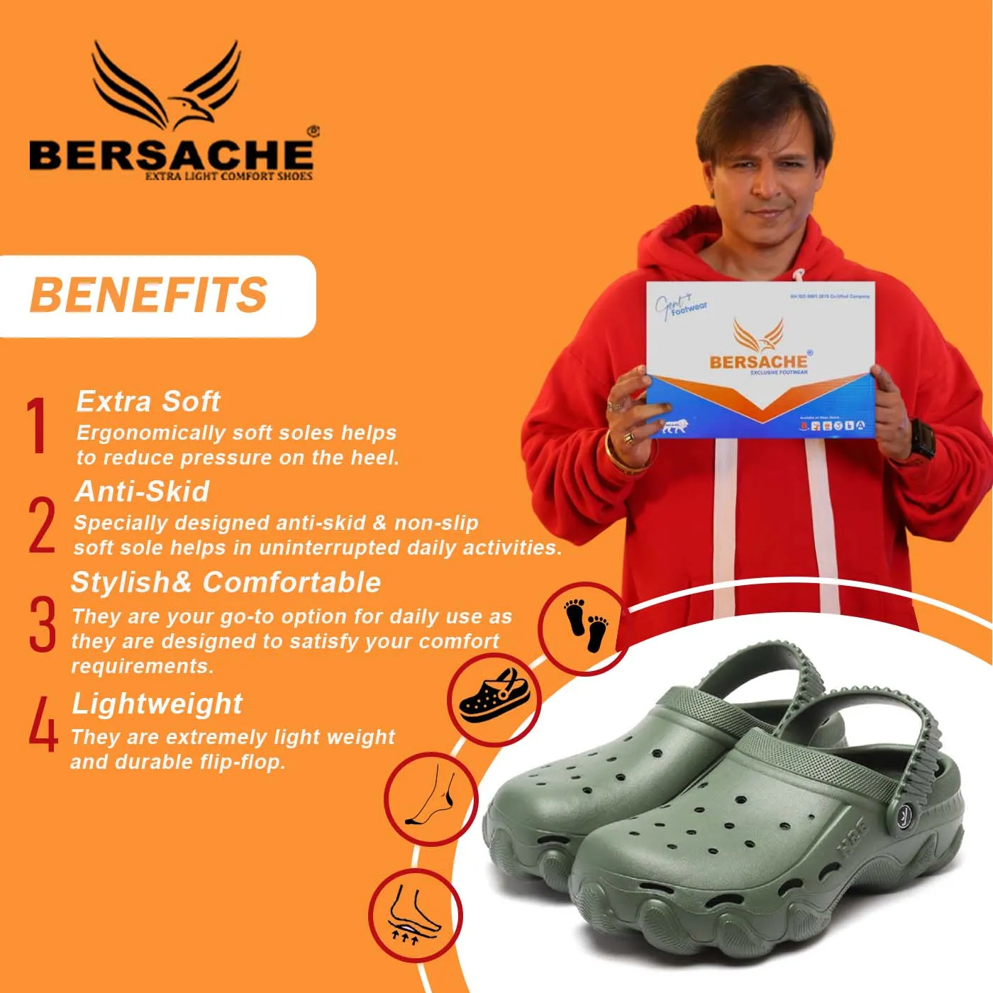 Draco Slides Bersache Extra Soft Classic Casual with  Regular wear with Ultra Soft & Flexibility Technology Flip Flop for Men's & Boy's (6088-Green)