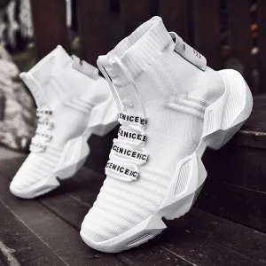 Socks Sneakers Men Knit Upper Breathable Sport Shoes Sock Boots Man Shoes High Top Running Shoes for Men Zapatillas De Deporte Sneakers Gucci