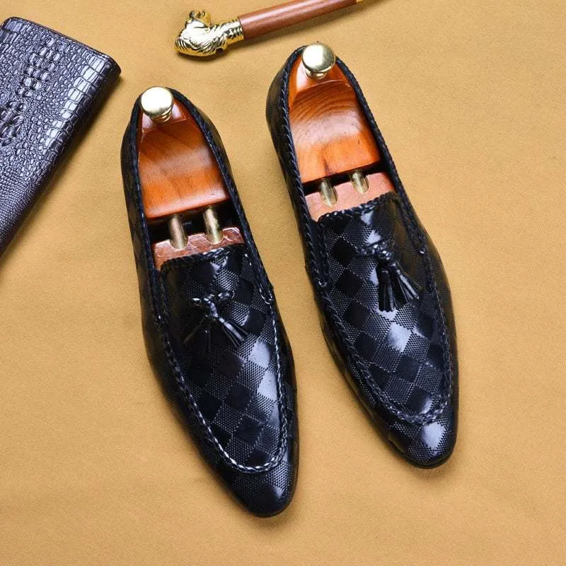 Formal Men's Shoes Genuine Leather Tassel Loafers Dress Shoes Gucci Slip On Loafers Dupe