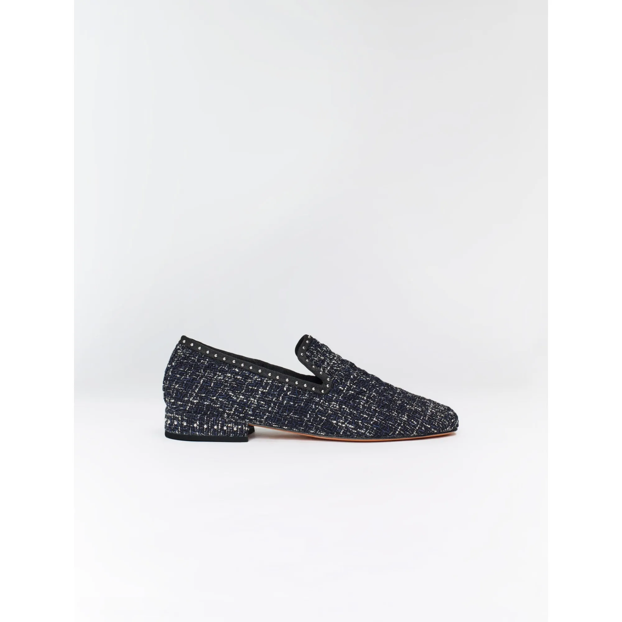 Slip On Camo Shoes Women Tweed Slip-Ons - Navy / Ecru