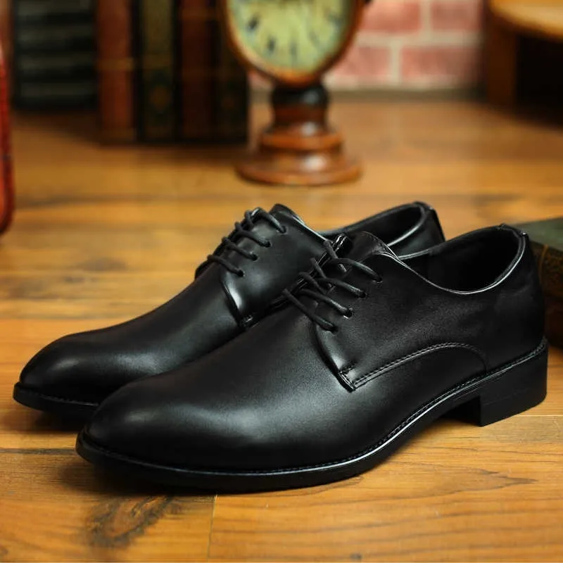 High Quality Genuine Leather Men Dress Shoes Comfortable Casual Formal Business Wedding Dress Shoes Types Of Business Casual Shoes