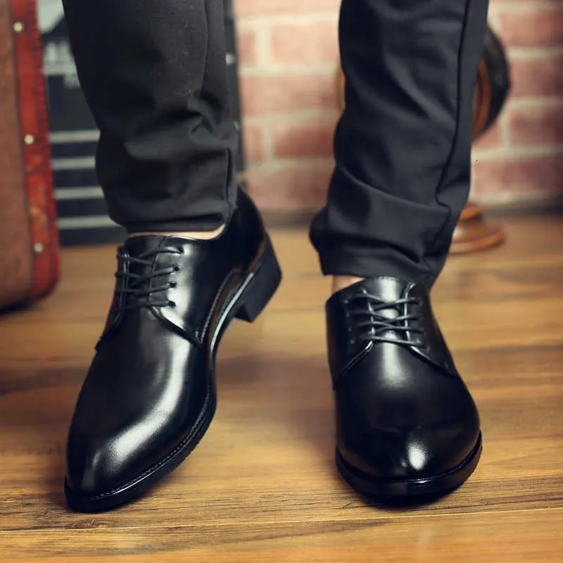 Casual Low Heel Shoes High Quality Genuine Leather Men Dress Shoes Comfortable Casual Formal Business Wedding Dress Shoes