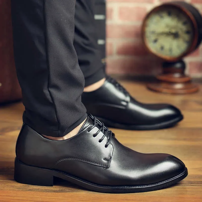High Quality Genuine Leather Men Dress Shoes Comfortable Casual Formal Business Wedding Dress Shoes Casual Genuine Leather Shoes
