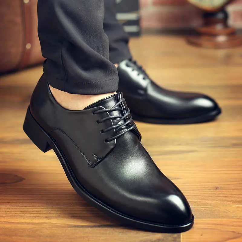 Casual Shoes With Sole High Quality Genuine Leather Men Dress Shoes Comfortable Casual Formal Business Wedding Dress Shoes