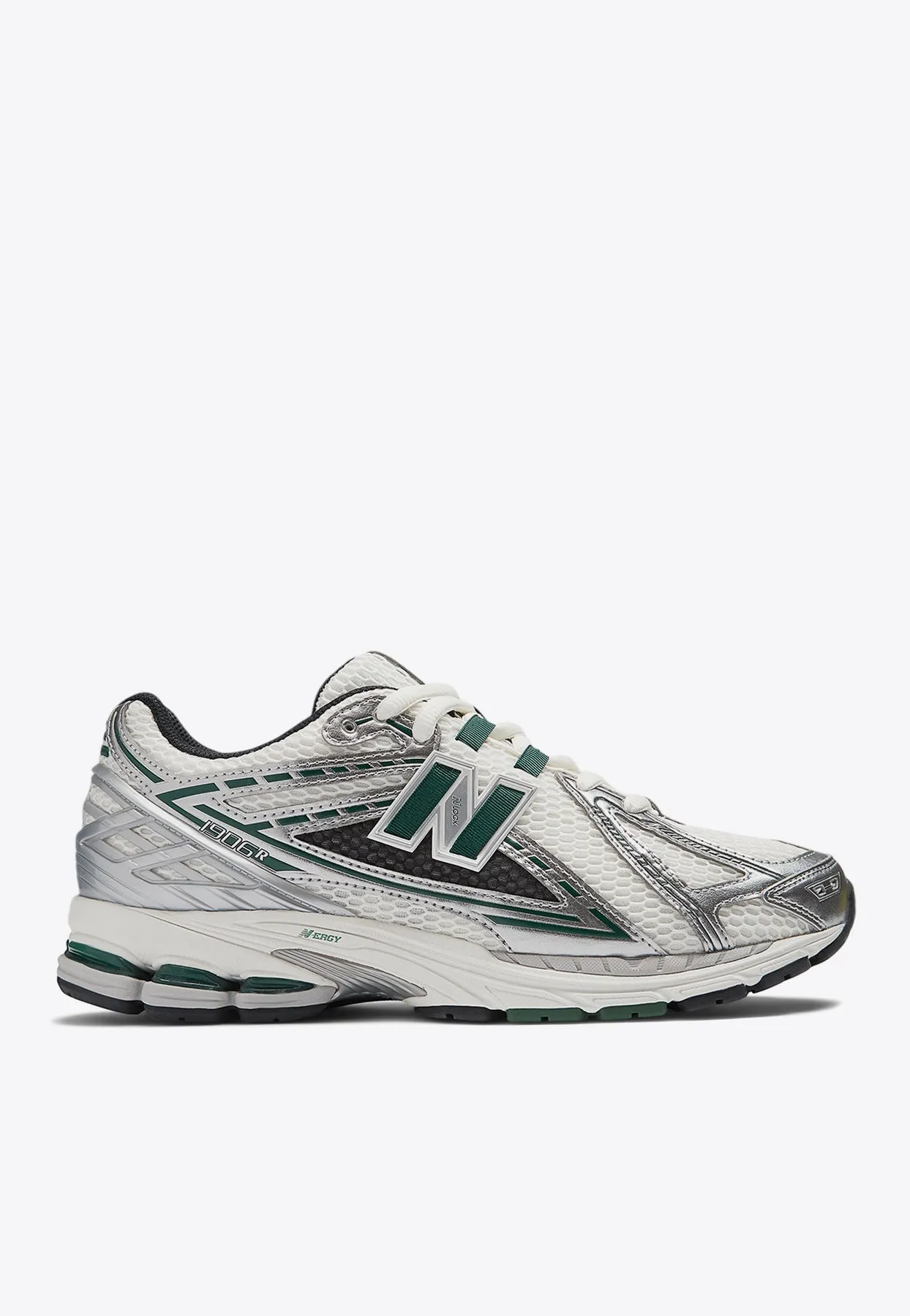 1906R Low-Top Sneakers in Silver Metallic with Nightwatch Green and Sea Salt New Balance Fuelcell Walker Elite Review