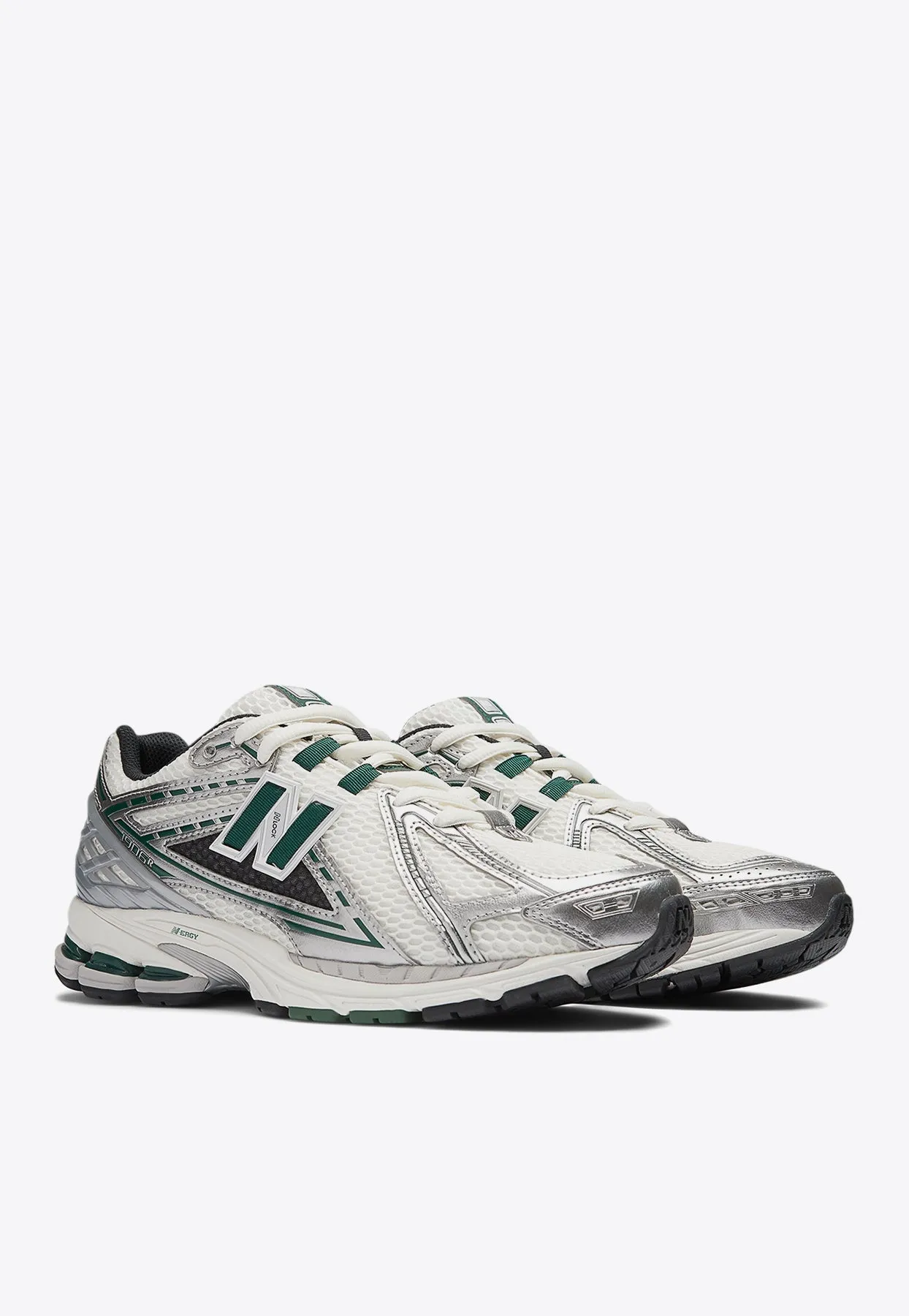 Farfetch New Balance 1906R Low-Top Sneakers in Silver Metallic with Nightwatch Green and Sea Salt