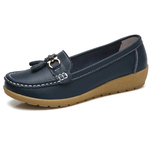 Randolph Loafers Spring Flats Women Shoes Loafers Genuine Leather Women Flats