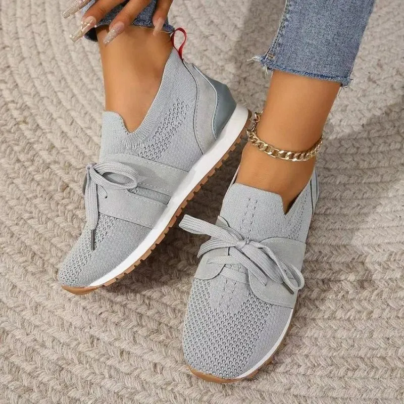 Wool Sneakers Stylish Mesh Sneakers with Bow