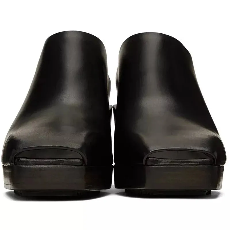 Square Toes Men's High Heel Slipper H Slides