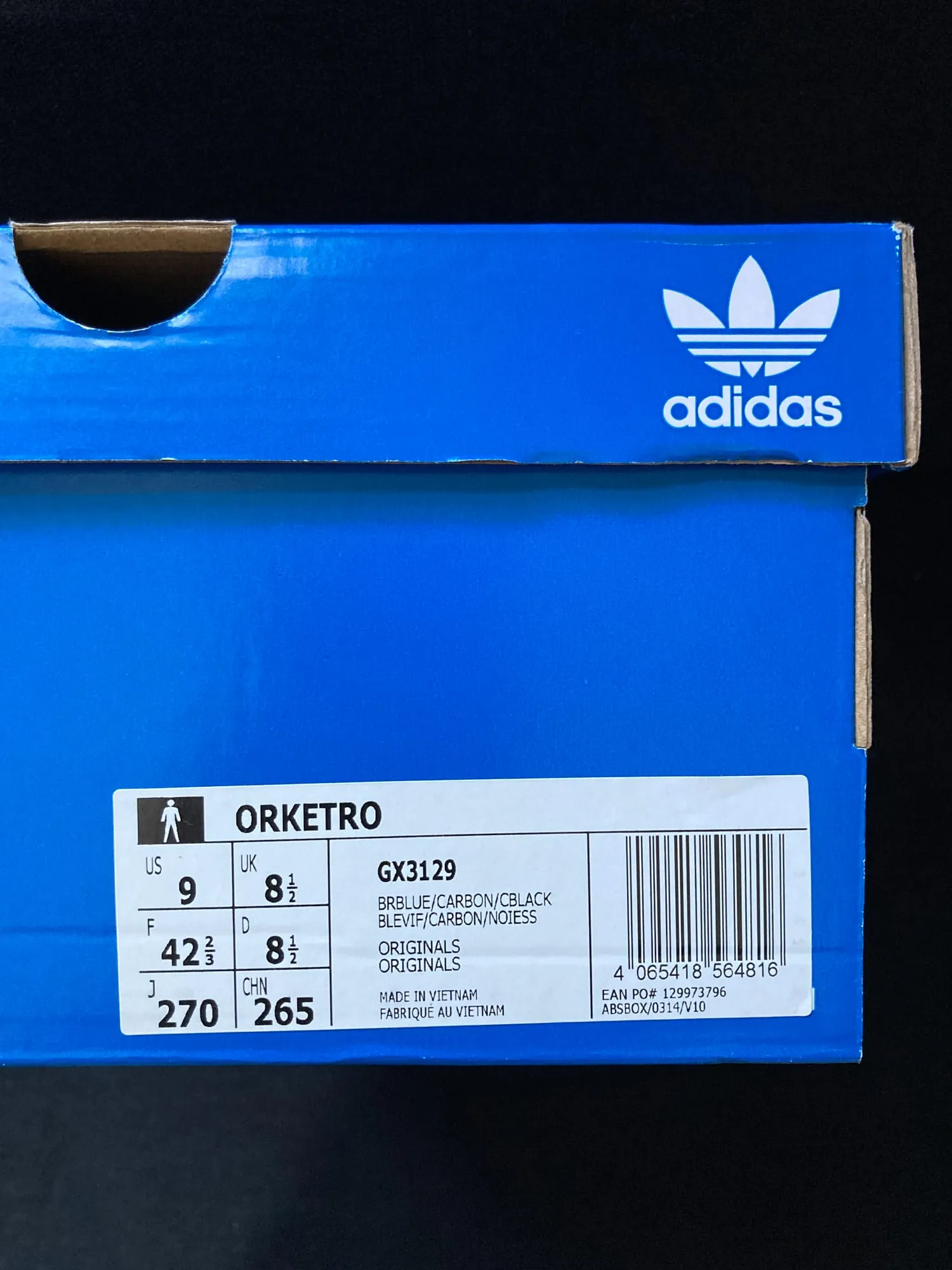 Washington Huskies Adidas Shoes Adidas Originals dark blue orketro sneakers - mens US size 9 blue carbon black