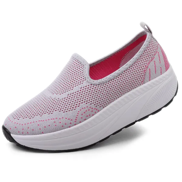 Comfy Slip-On Double Mesh Platform Shoes Casual Attire With Closed-toed Shoes