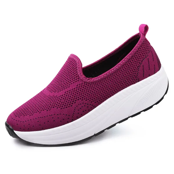 Comfy Slip-On Double Mesh Platform Shoes Durable Casual Shoes
