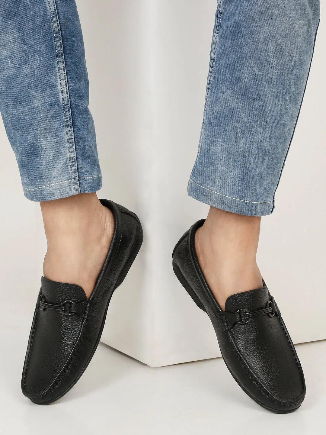 Casual Shoes With Lace Men's Black Leather Flexi 360 Loafers