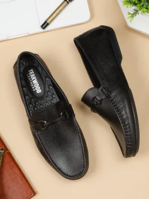 Slip On Casual Dress Shoes Men's Black Leather Flexi 360 Loafers