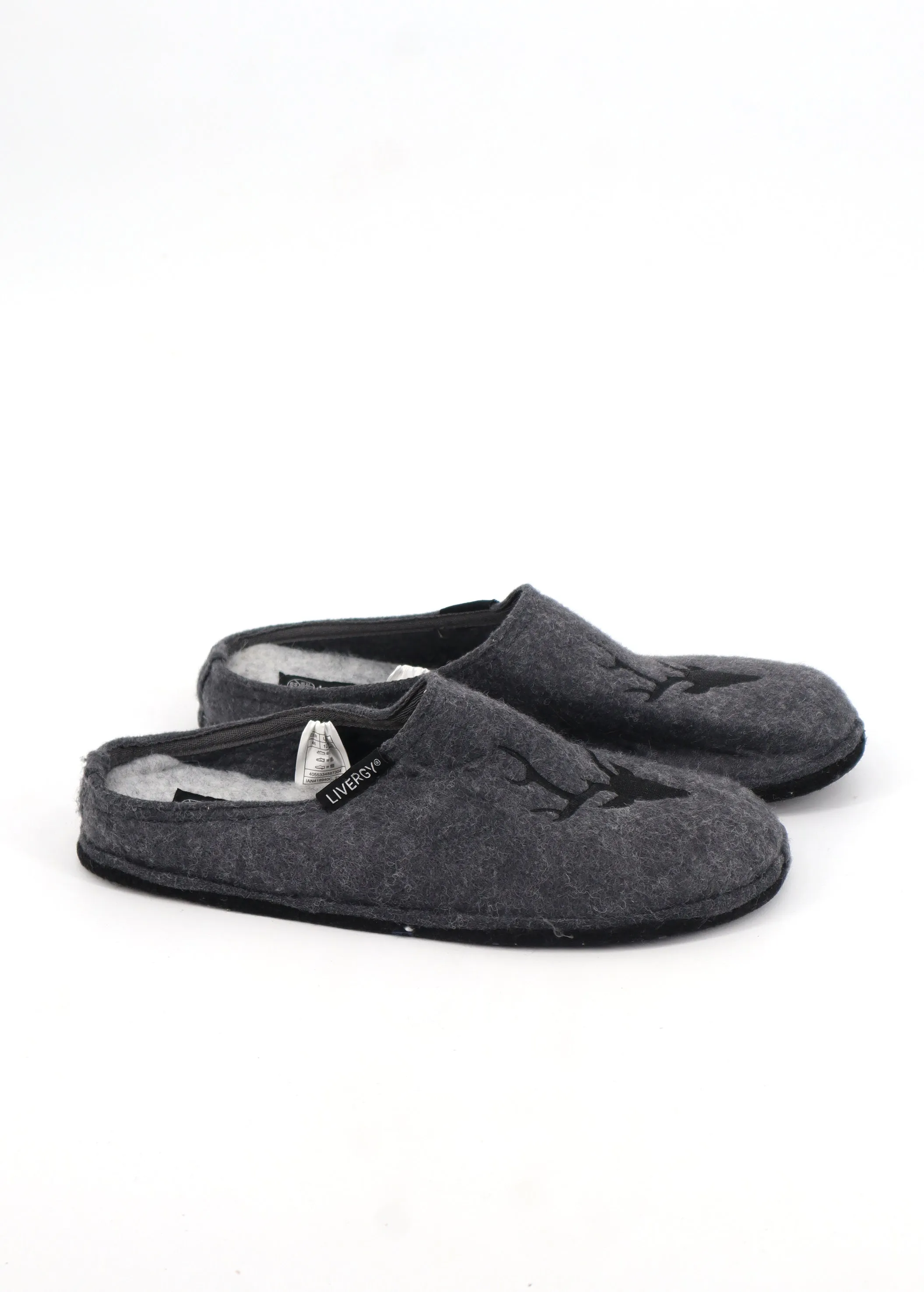 Men's Graphic Embroidered Slippers,Grey Waterproof Slippers