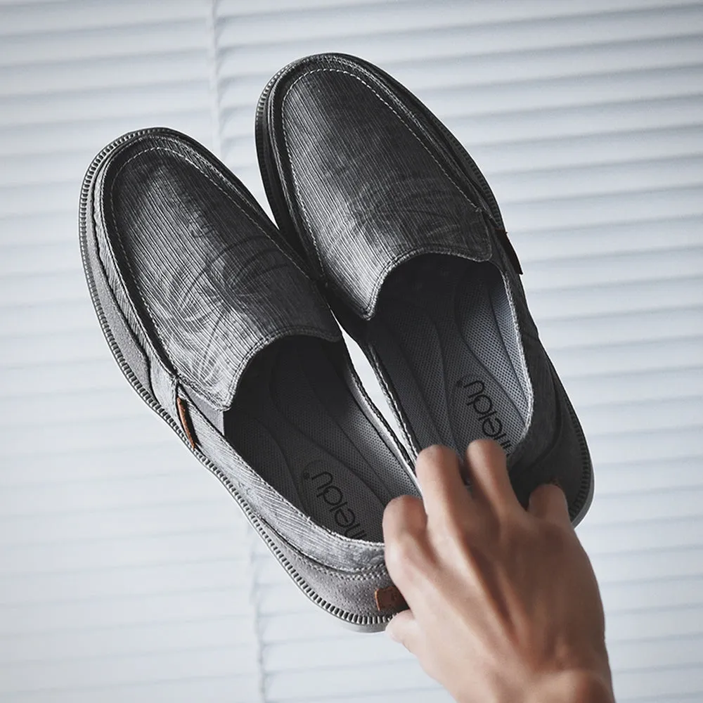 Mens Classic Cloth Shoes Breathable Slip on Flat Loafer | runandup Slide Loafers