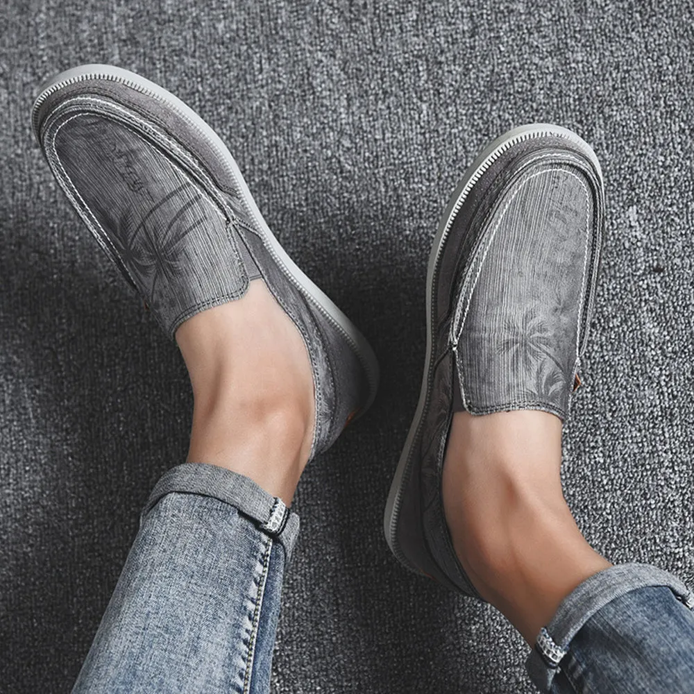 Mens Classic Cloth Shoes Breathable Slip on Flat Loafer | runandup Shoes Leather Loafers