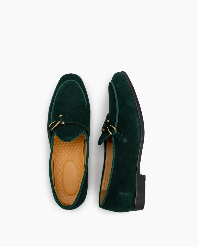 Men's Casual Suede Slip On Flats Boat Loafers Wearing Socks With Loafers